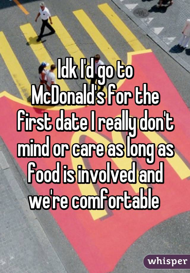 Idk I'd go to
McDonald's for the first date I really don't mind or care as long as food is involved and we're comfortable 