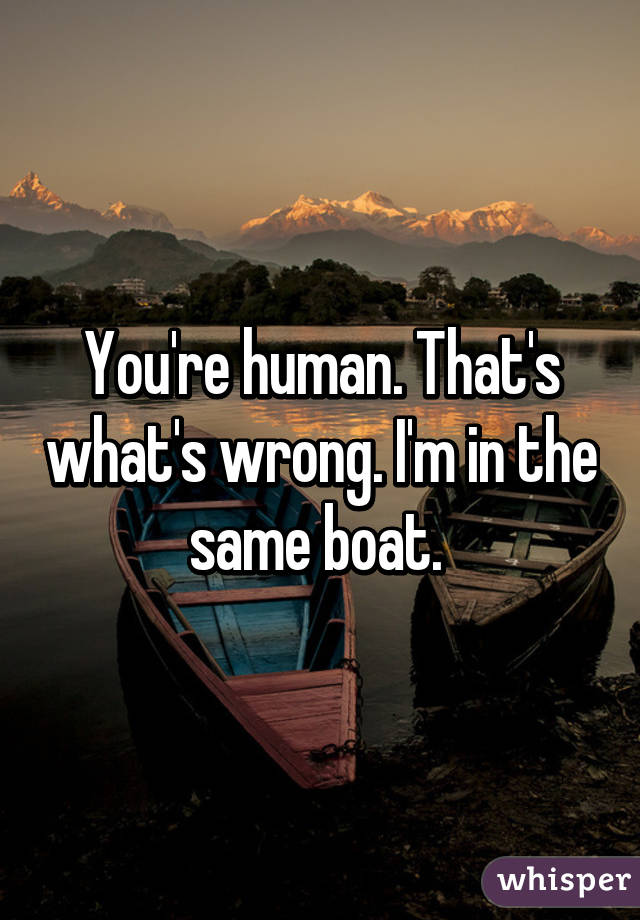 You're human. That's what's wrong. I'm in the same boat. 