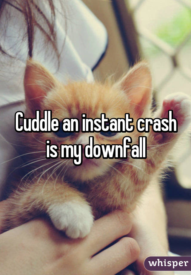 Cuddle an instant crash is my downfall
