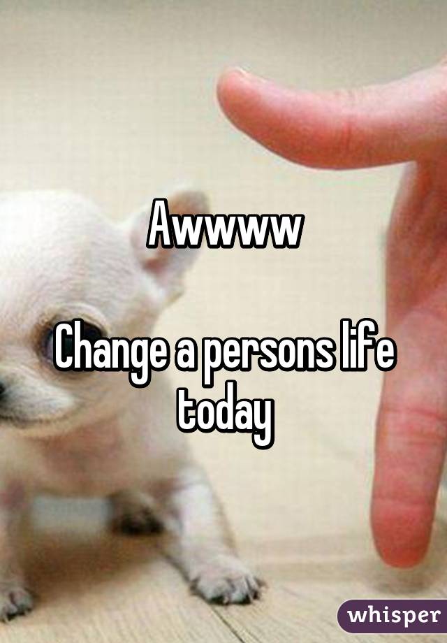 Awwww

Change a persons life today