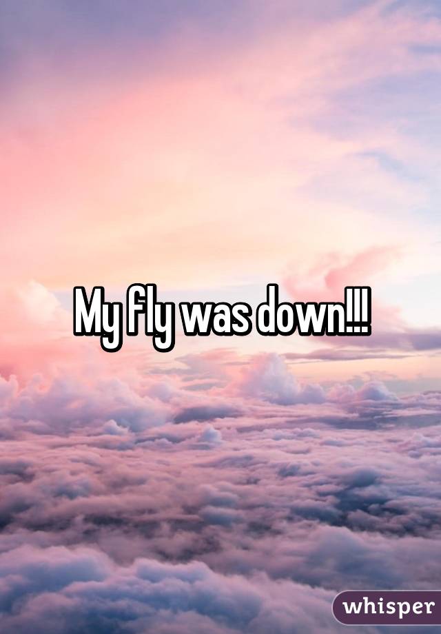 My fly was down!!!