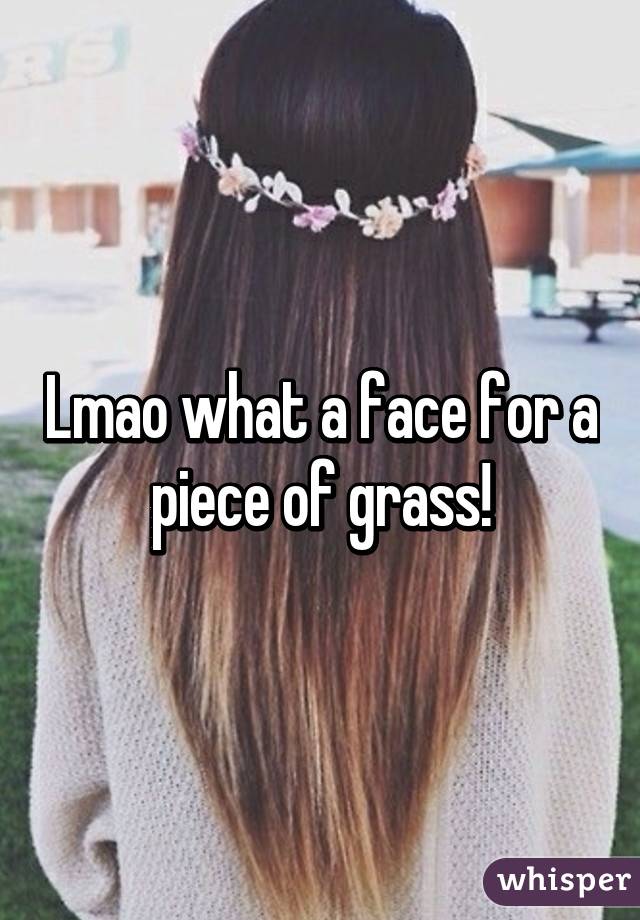 Lmao what a face for a piece of grass!