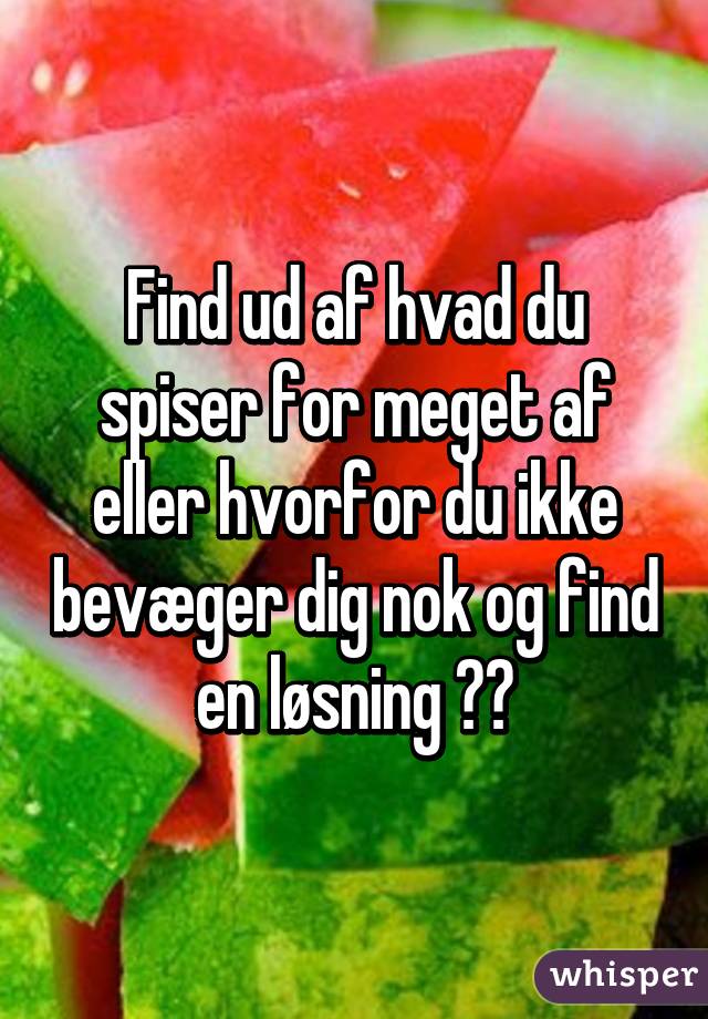 Find ud af hvad du spiser for meget af eller hvorfor du ikke bevæger dig nok og find en løsning ☺️