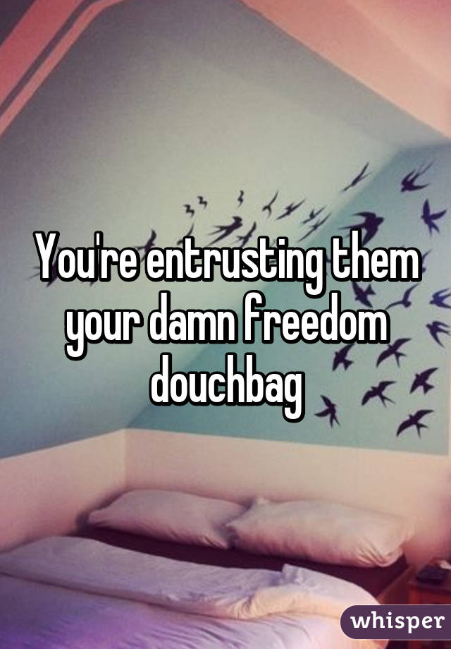 You're entrusting them your damn freedom douchbag
