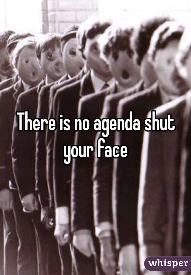 There is no agenda shut your face