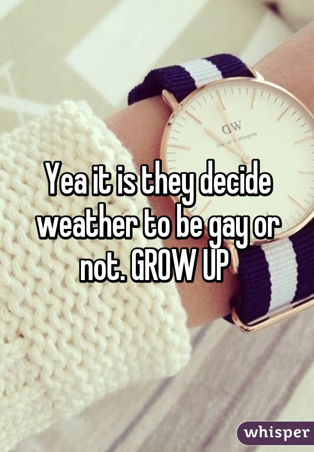 Yea it is they decide weather to be gay or not. GROW UP 