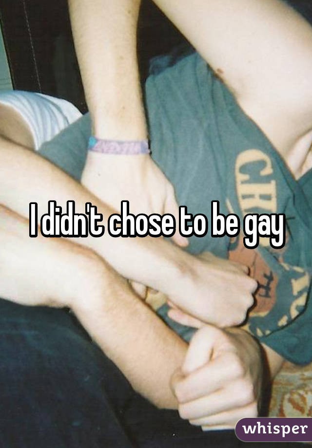 I didn't chose to be gay