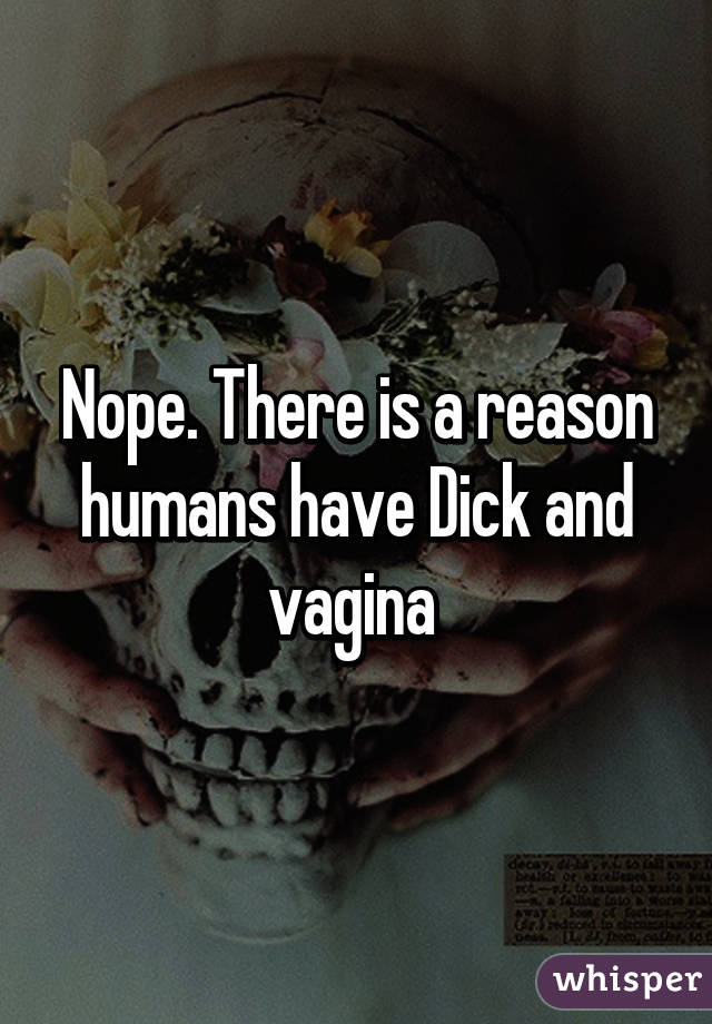 Nope. There is a reason humans have Dick and vagina 