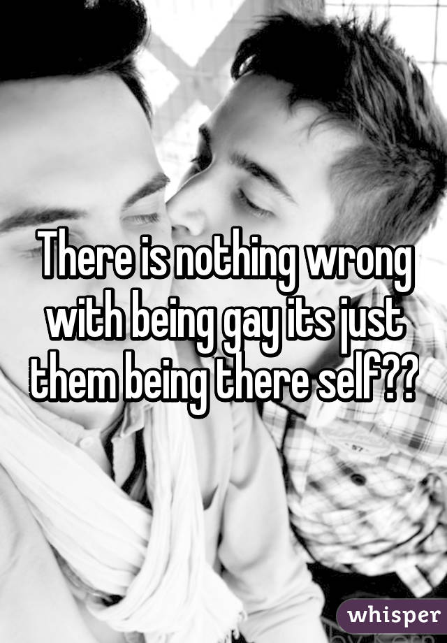 There is nothing wrong with being gay its just them being there self??