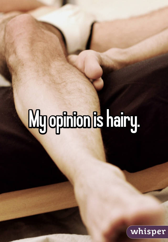 My opinion is hairy.