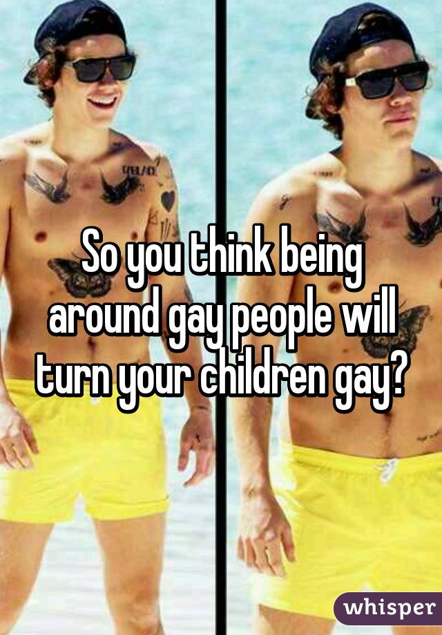 So you think being around gay people will turn your children gay?