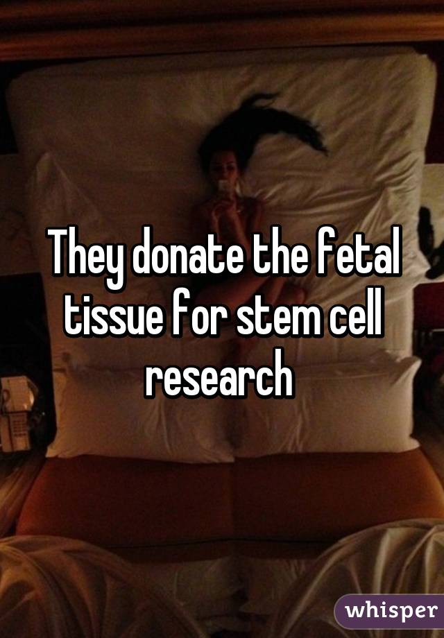 They donate the fetal tissue for stem cell research 
