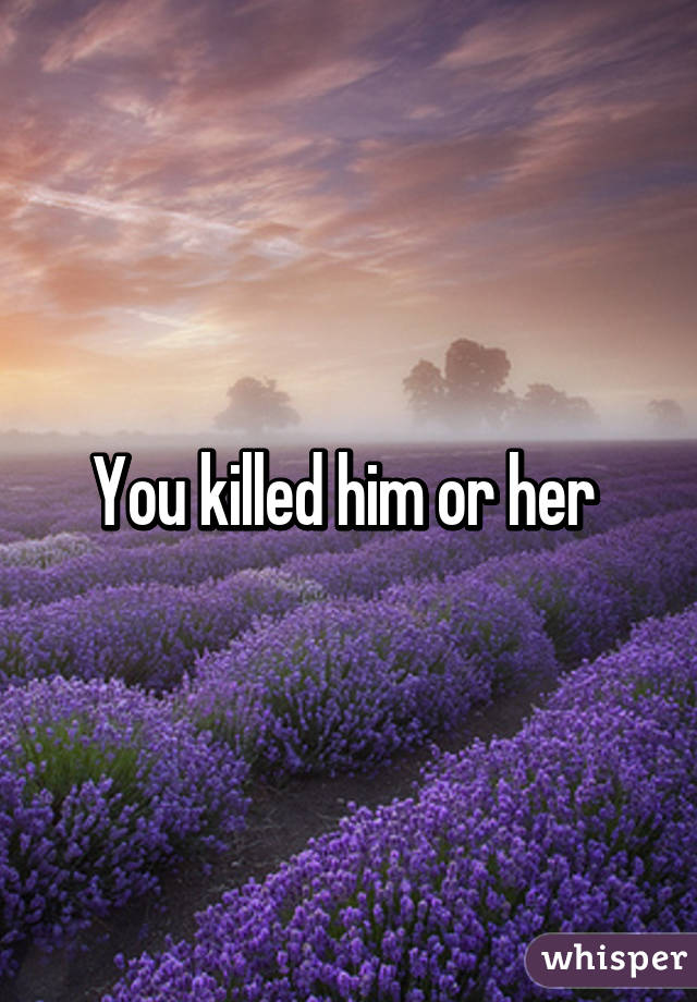 You killed him or her 