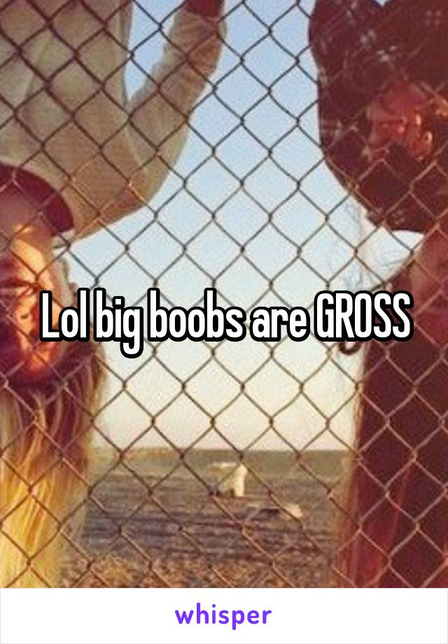 Lol big boobs are GROSS