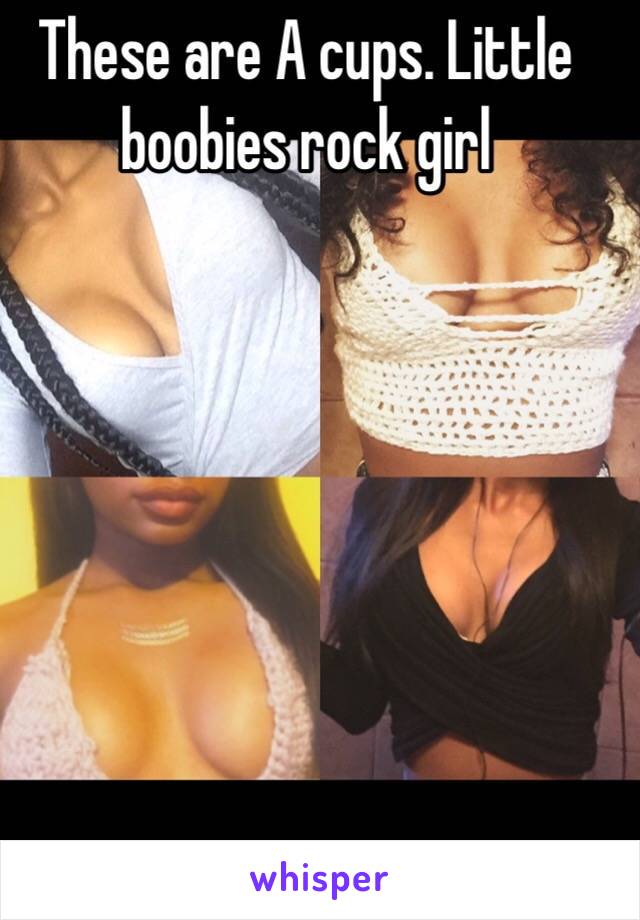 These are A cups. Little boobies rock girl 