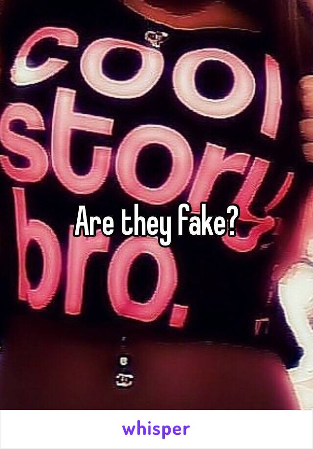 Are they fake? 