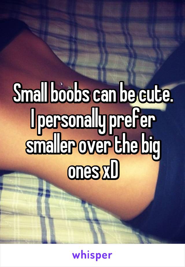 Small boobs can be cute.
I personally prefer smaller over the big ones xD