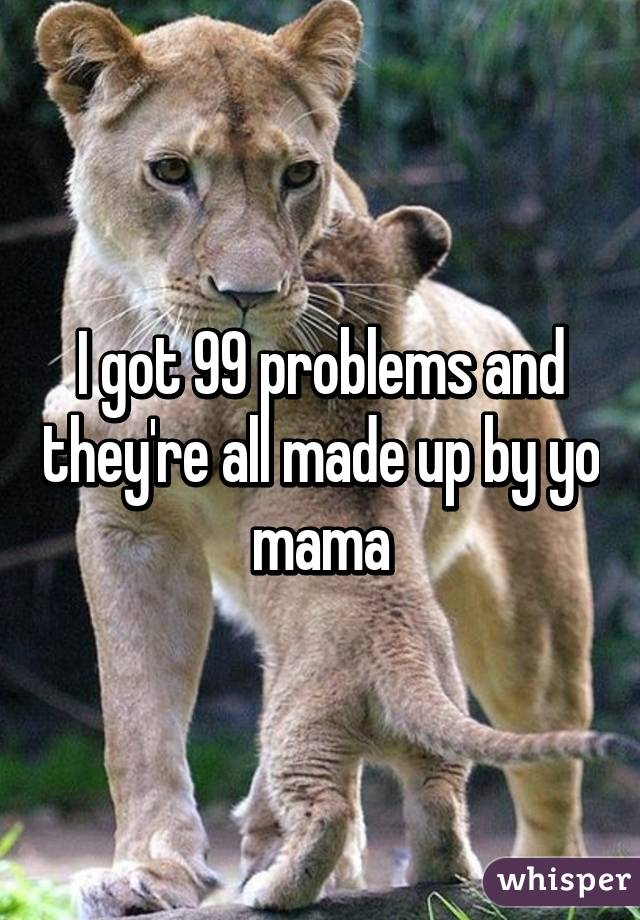 I got 99 problems and they're all made up by yo mama