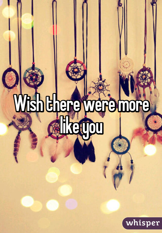 Wish there were more like you