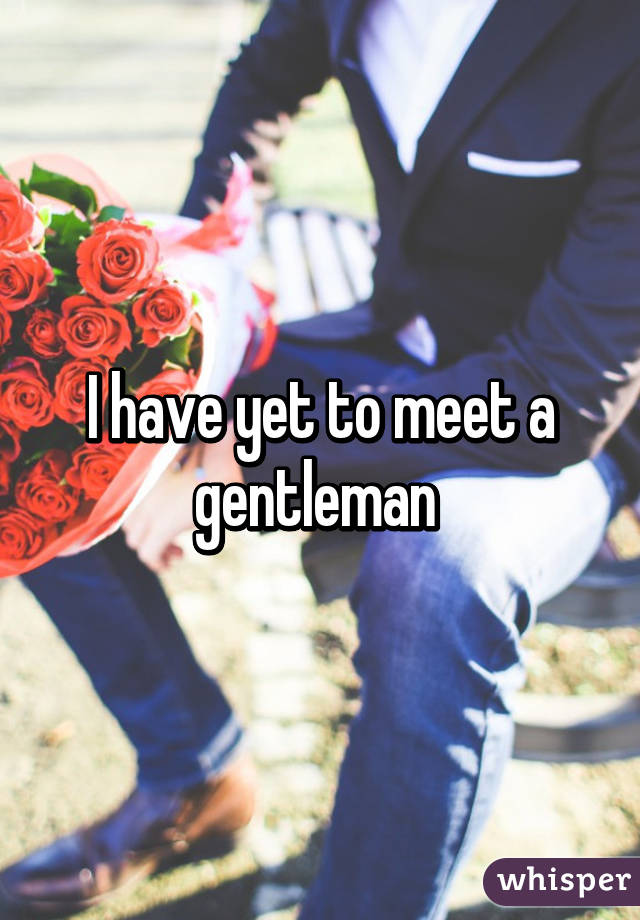 I have yet to meet a gentleman 