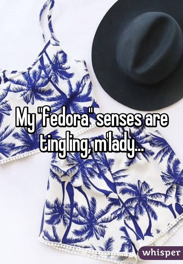 My "fedora" senses are tingling, m'lady...