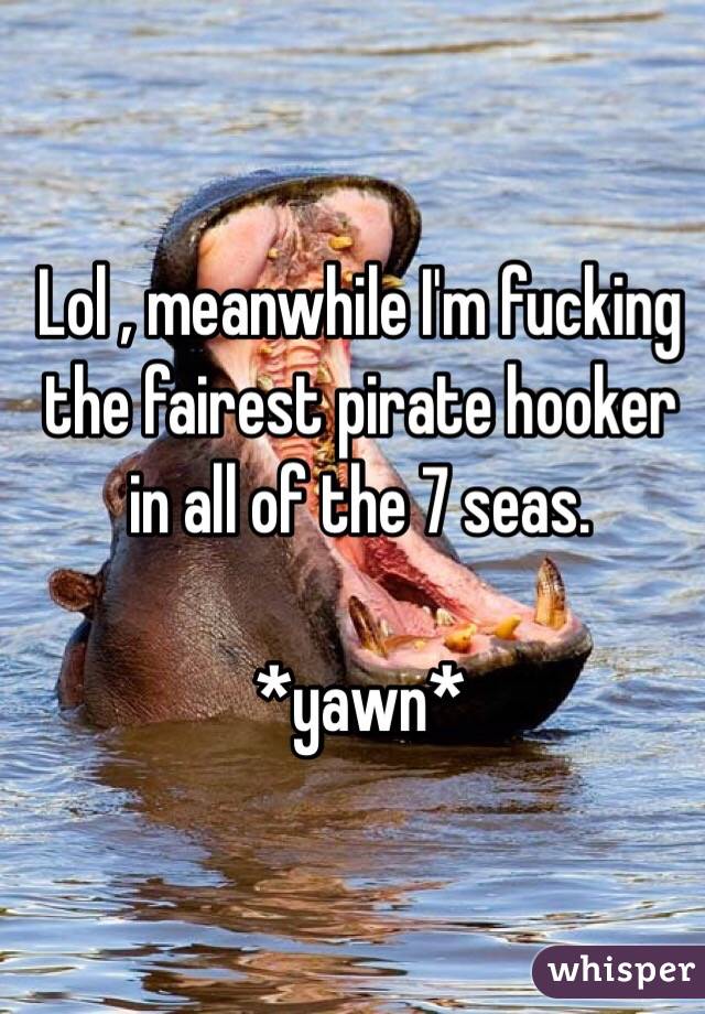 Lol , meanwhile I'm fucking the fairest pirate hooker in all of the 7 seas.

*yawn*