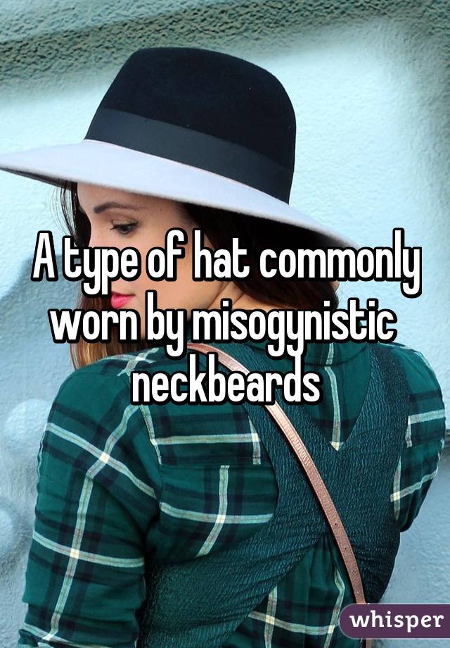 A type of hat commonly worn by misogynistic  neckbeards