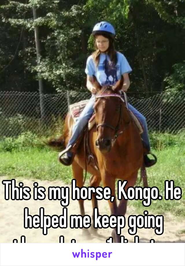 This is my horse, Kongo. He helped me keep going through type 1 diabetes