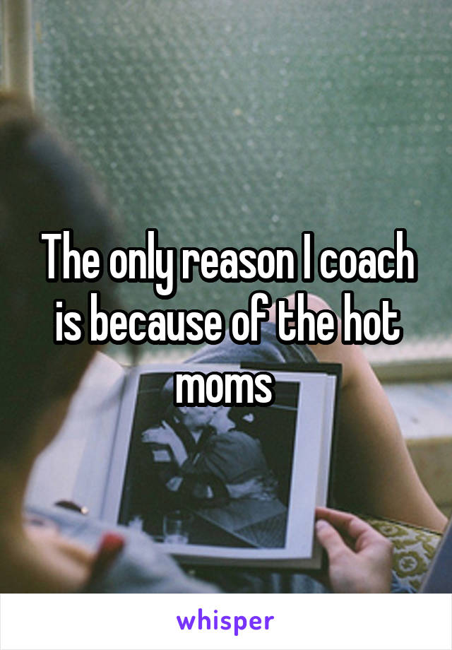 The only reason I coach is because of the hot moms 