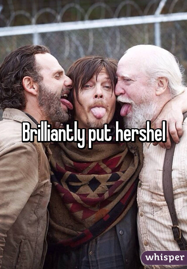 Brilliantly put hershel