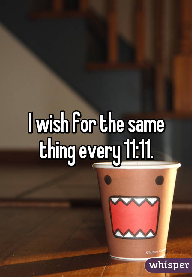 I wish for the same thing every 11:11.