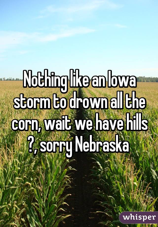 Nothing like an Iowa storm to drown all the corn, wait we have hills 😂, sorry Nebraska 