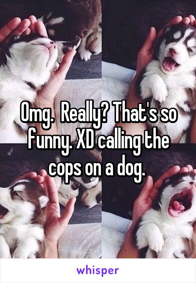 Omg.  Really? That's so funny. XD calling the cops on a dog. 