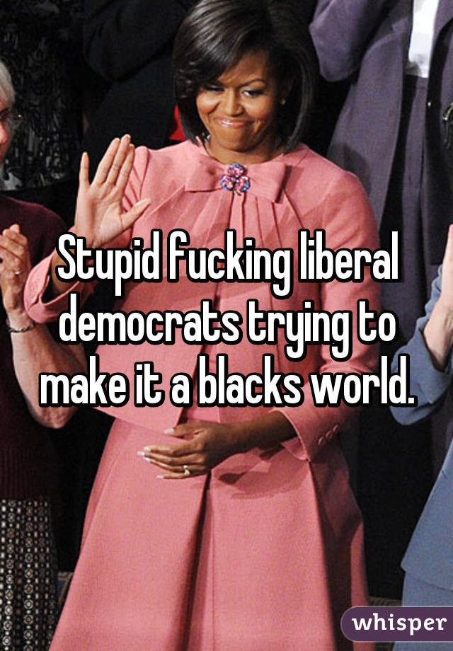 Stupid fucking liberal democrats trying to make it a blacks world.