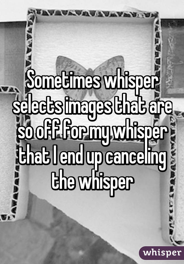 Sometimes whisper selects images that are so off for my whisper that I end up canceling the whisper