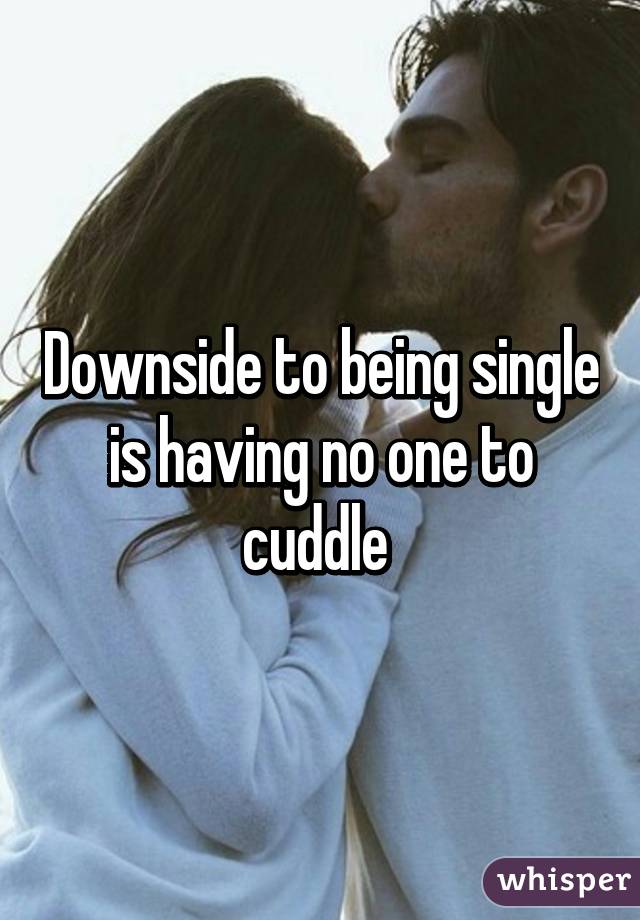 Downside to being single is having no one to cuddle 