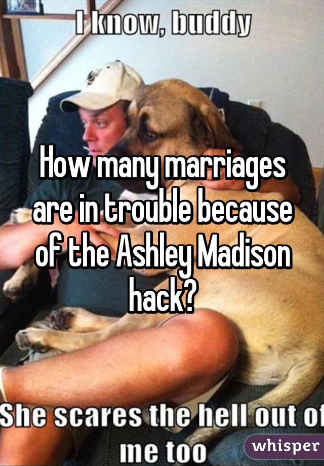 How many marriages are in trouble because of the Ashley Madison hack?