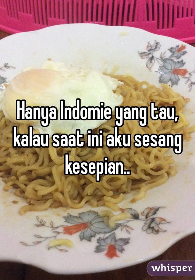 Hanya Indomie yang tau, kalau saat ini aku sesang kesepian..