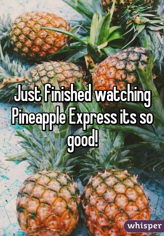 Just finished watching Pineapple Express its so good!