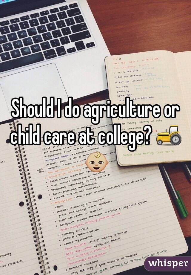 Should I do agriculture or child care at college? 🚜👶🏼