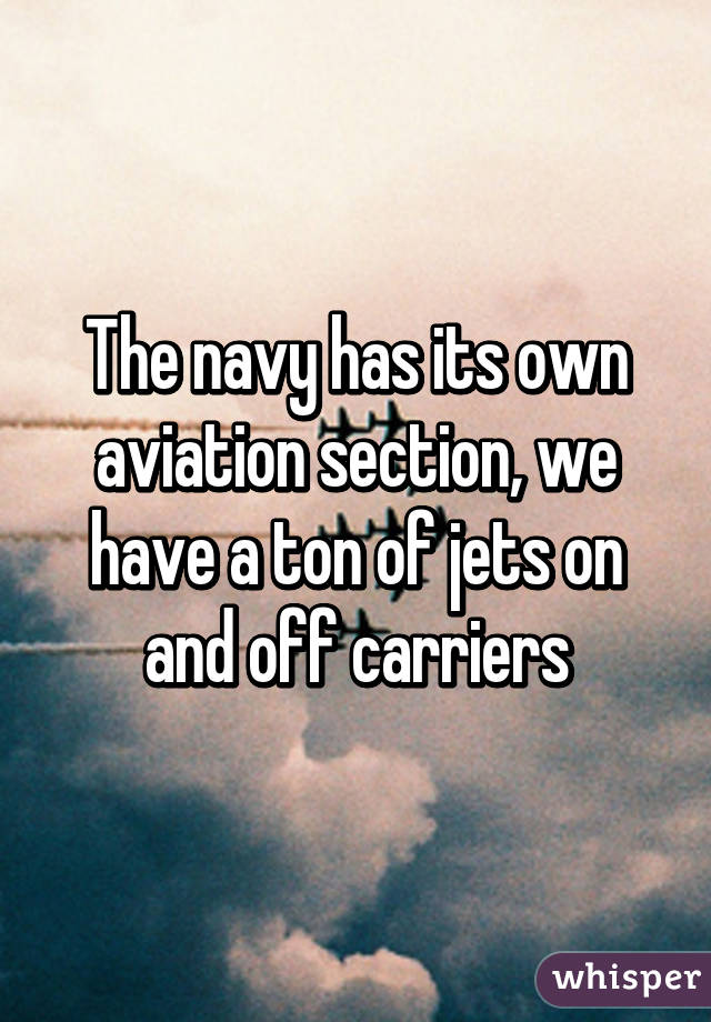 The navy has its own aviation section, we have a ton of jets on and off carriers