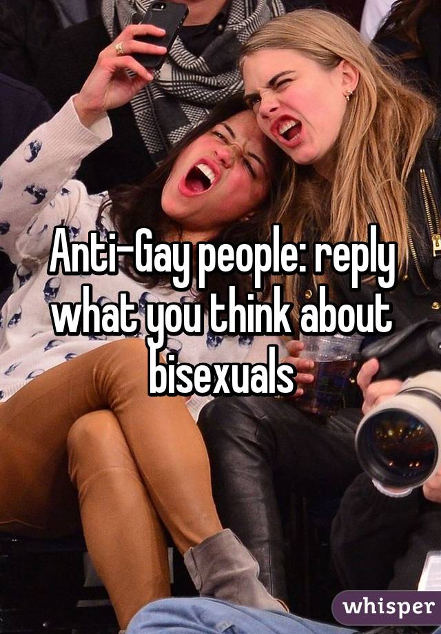 Anti-Gay people: reply what you think about bisexuals