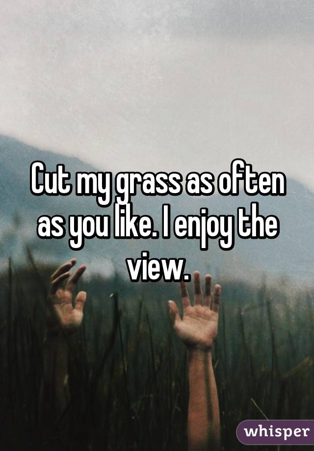 Cut my grass as often as you like. I enjoy the view.