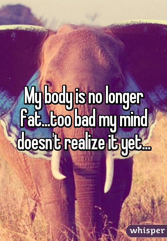 My body is no longer fat...too bad my mind doesn't realize it yet...