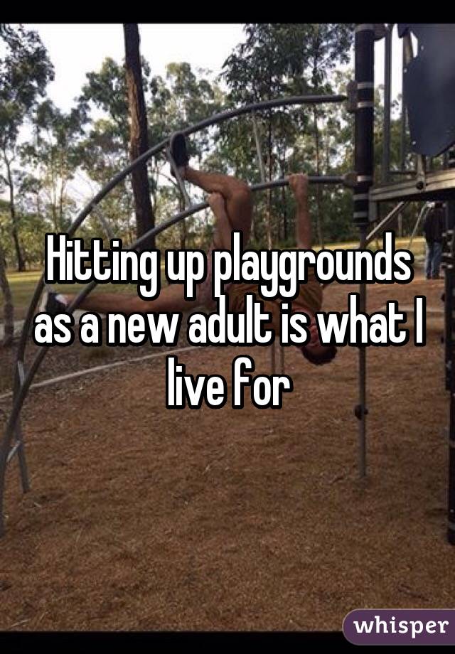 Hitting up playgrounds as a new adult is what I live for