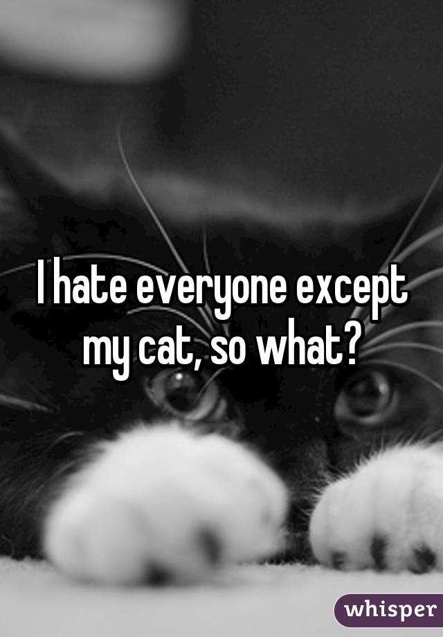 I hate everyone except my cat, so what?