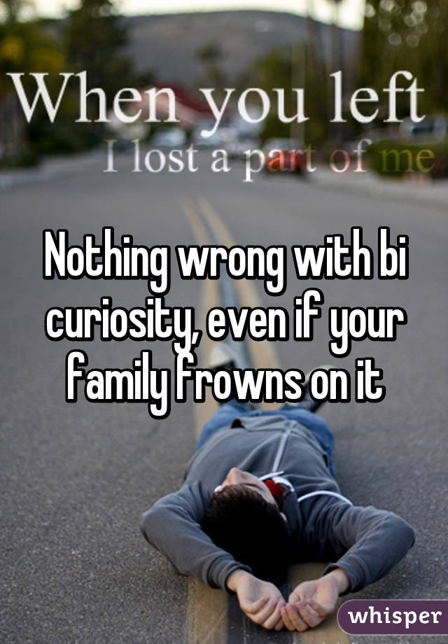 Nothing wrong with bi curiosity, even if your family frowns on it