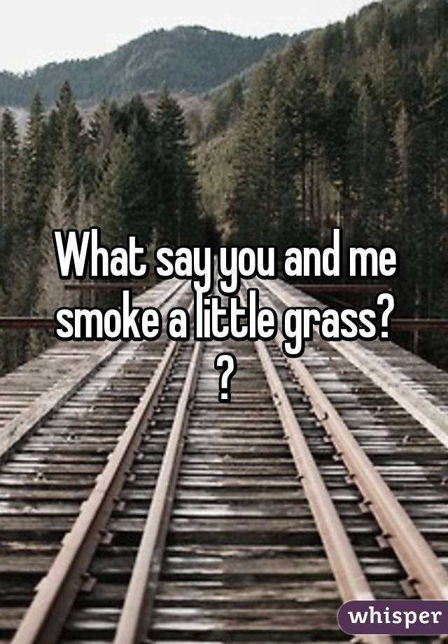 What say you and me smoke a little grass?
🍁