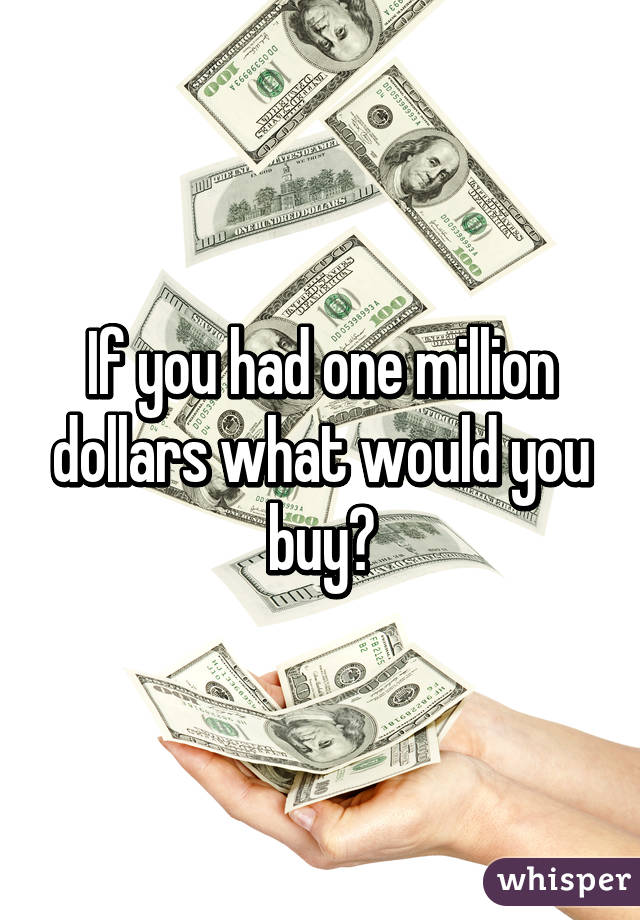 If you had one million dollars what would you buy?