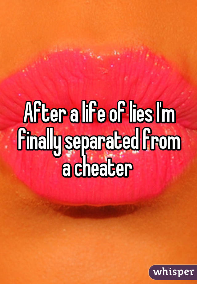 After a life of lies I'm finally separated from a cheater 